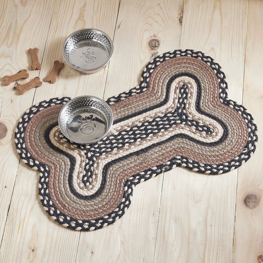 Sawyer Mill Charcoal Medium Bone Braided Rug 15x23"