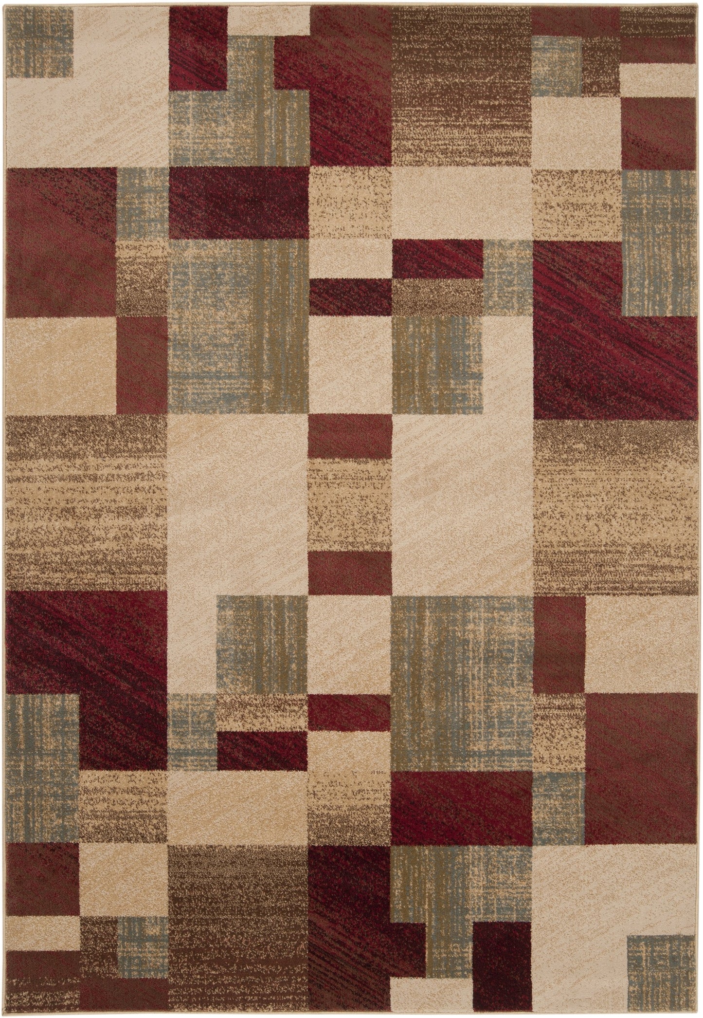 Svelte Red Brown Tan Polypropylene Area Rug - 39x24