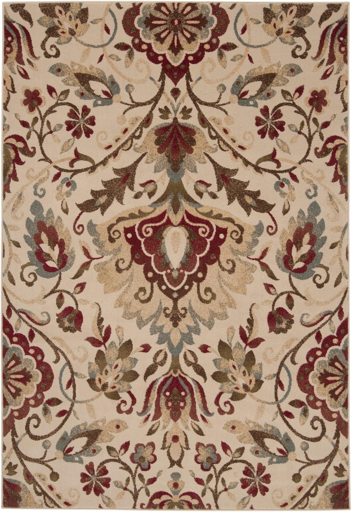Svelte Dark Red Camel Tan Polypropylene Area Rug - 39x24