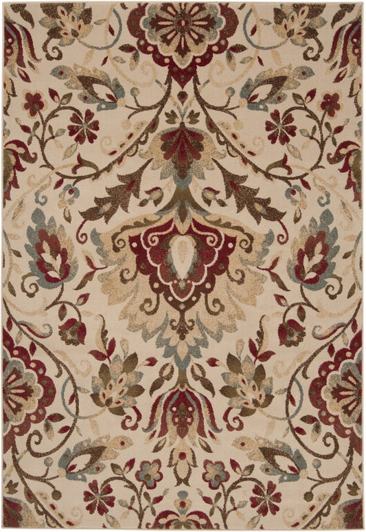Svelte Dark Red Camel Tan Polypropylene Area Rug - 39x24