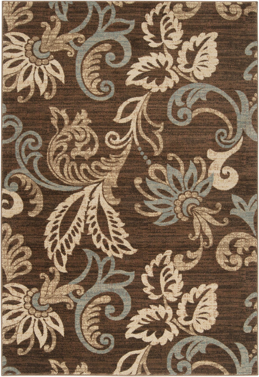 Svelte Dark Brown Pear Medium Gray Polypropylene Area Rug - 39x24
