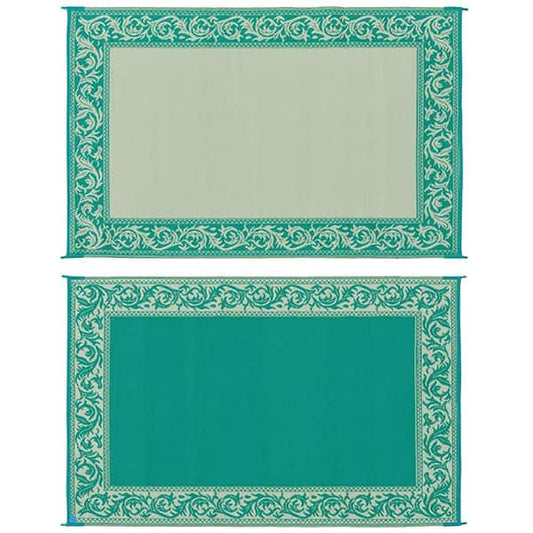 Area Rug Green Beige 6 ft X 9 ft Reversible Classical For RV Patio Garden Beach