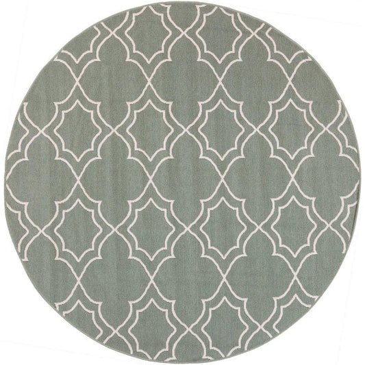 5 ft. x 5 ft. Round Area Rug Geometric Print Fade, Moss