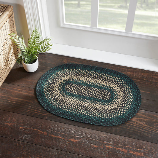 Pine Grove Oval Braided Rug 20x30" - with Pad