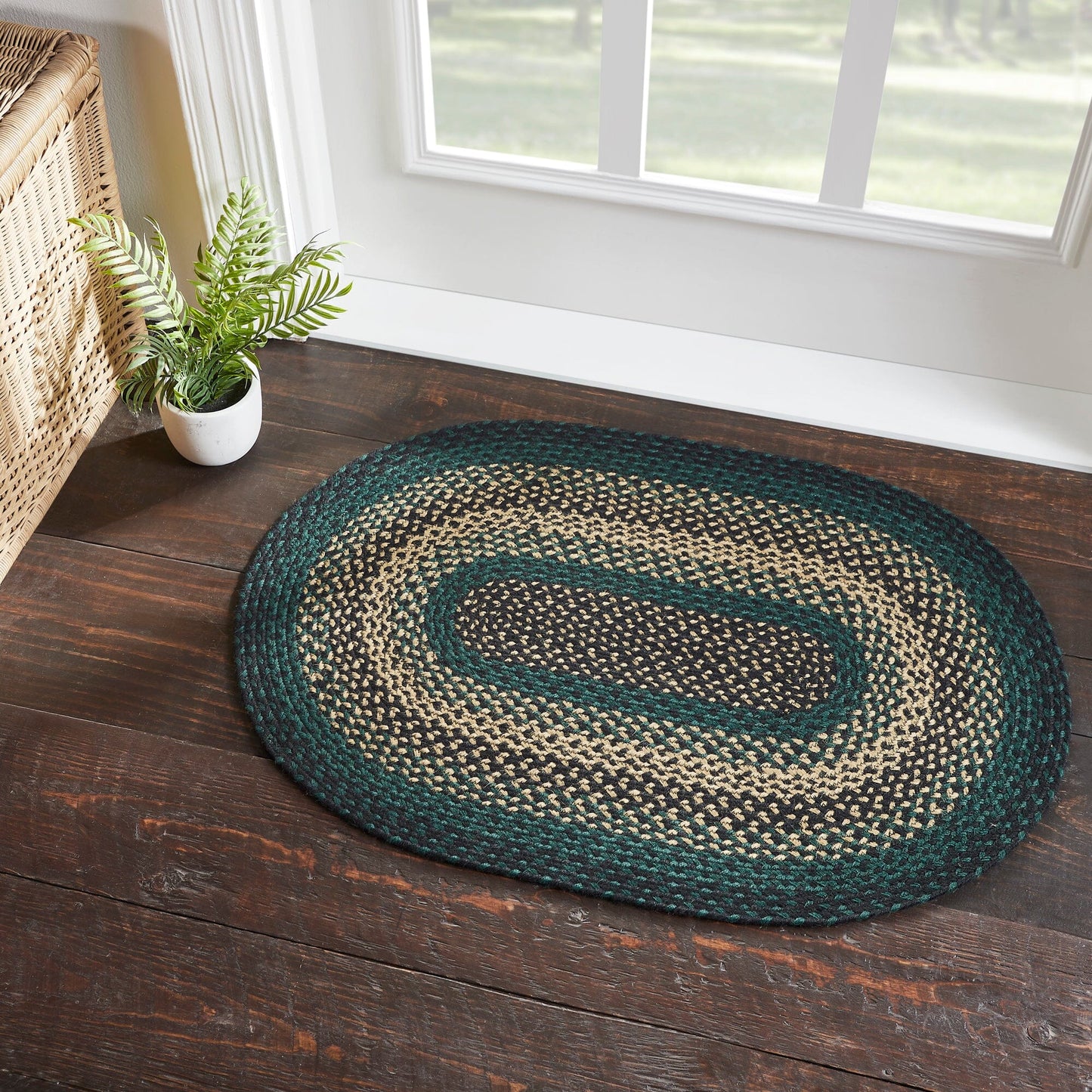 Pine Grove Oval Braided Rug 24x36" - with Pad