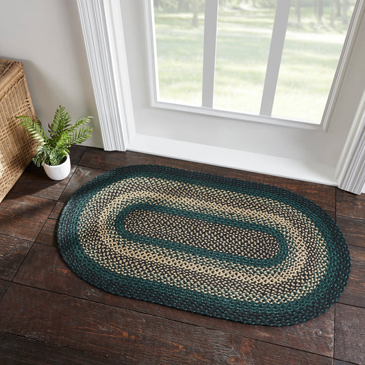 Pine Grove Oval Braided Rug 27x48" - with Pad