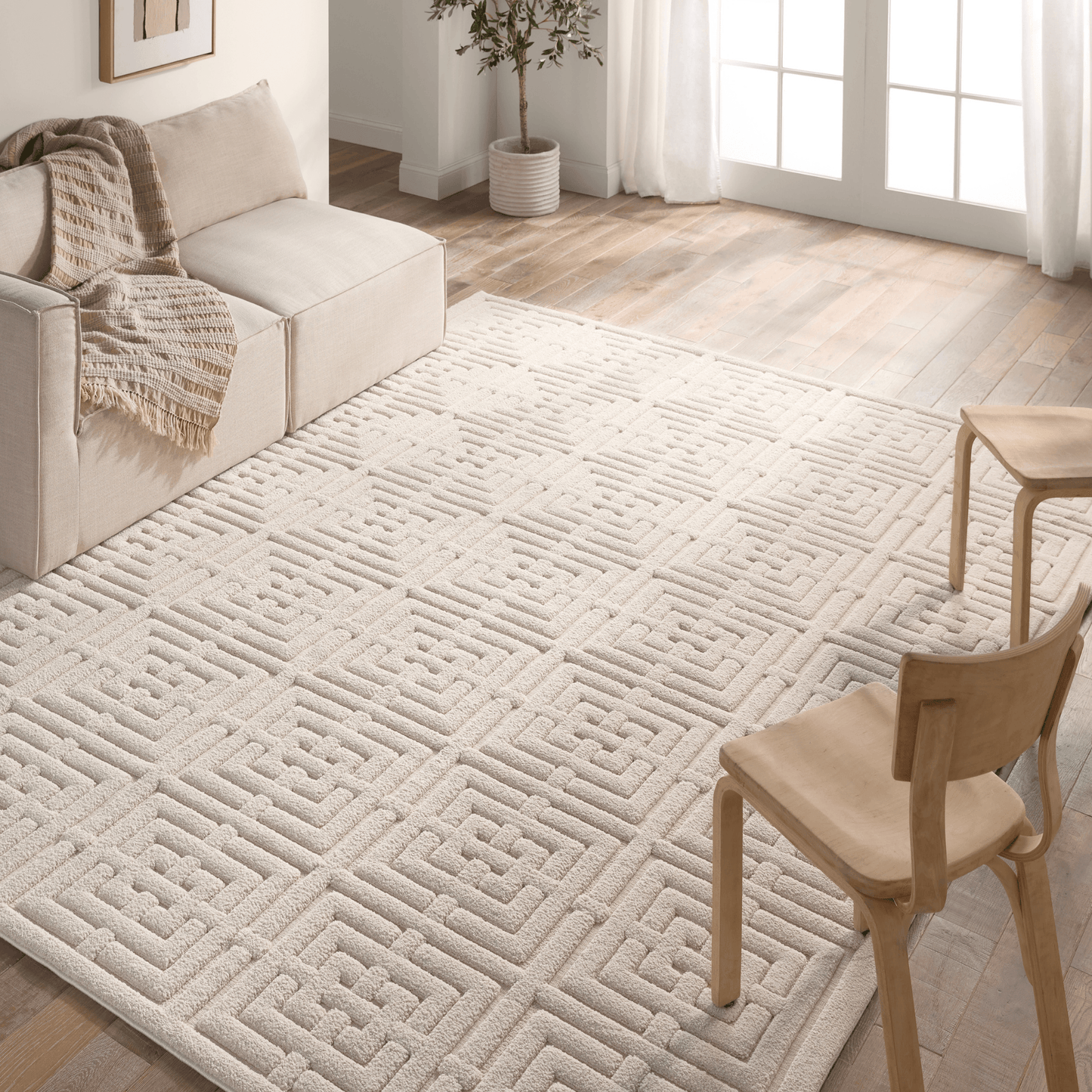 Petros Neutral Chenille Blend Area Rug - Available in a Variety of Sizes