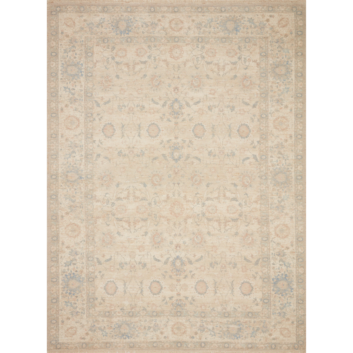 Priya Natural / Blue Area Rug