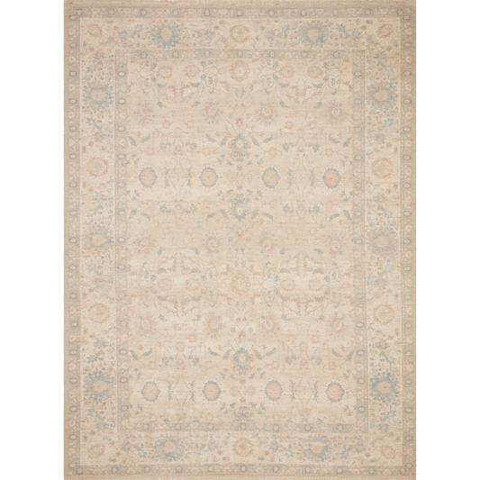 Priya Natural / Blue Area Rug