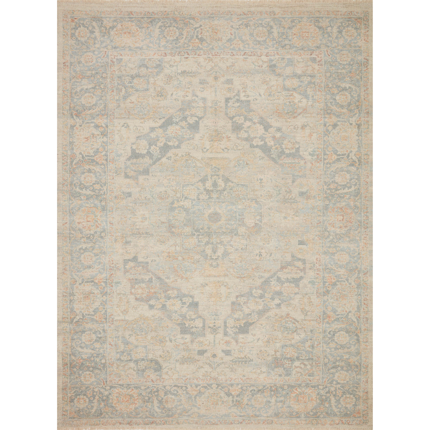 Priya Bone / Bluestone Area Rug