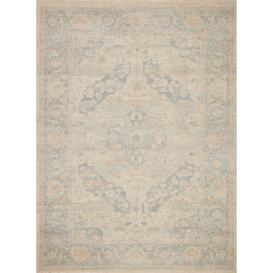 Priya Bone / Bluestone Area Rug