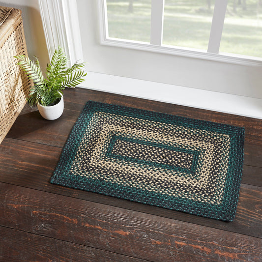Pine Grove Rectangle Braided Rug 20x30" - with Pad
