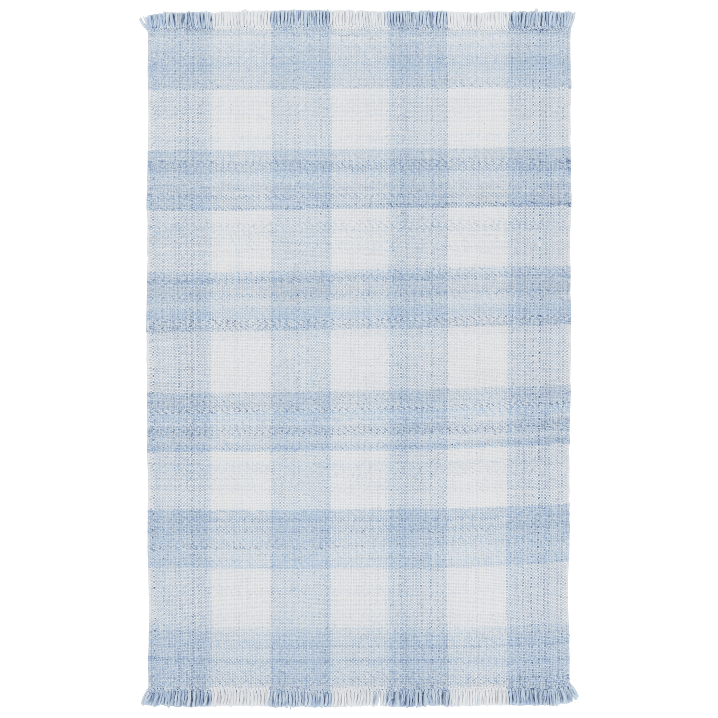 Respite Blue Plaid Handwoven Area Rug - Available in a Variety of Sizes