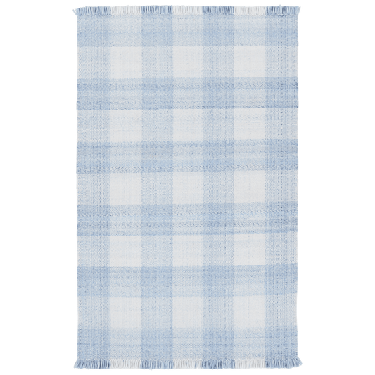 Respite Blue Plaid Handwoven Area Rug - Available in a Variety of Sizes