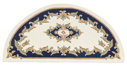 Royal Cream Blue Half Circle Half-Moon Rug