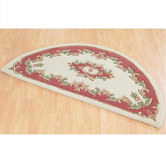 Royal Cream Rose Half Moon Half-Moon Rug
