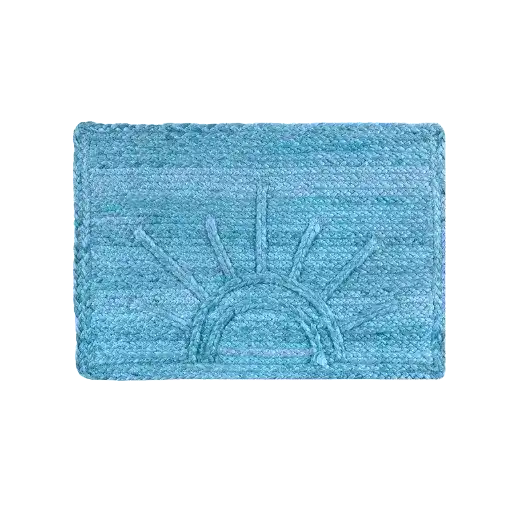Sunburst Accent Jute Rug - Blue