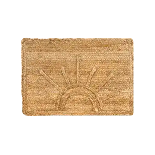 Sunburst Accent Jute Rug -  Natural
