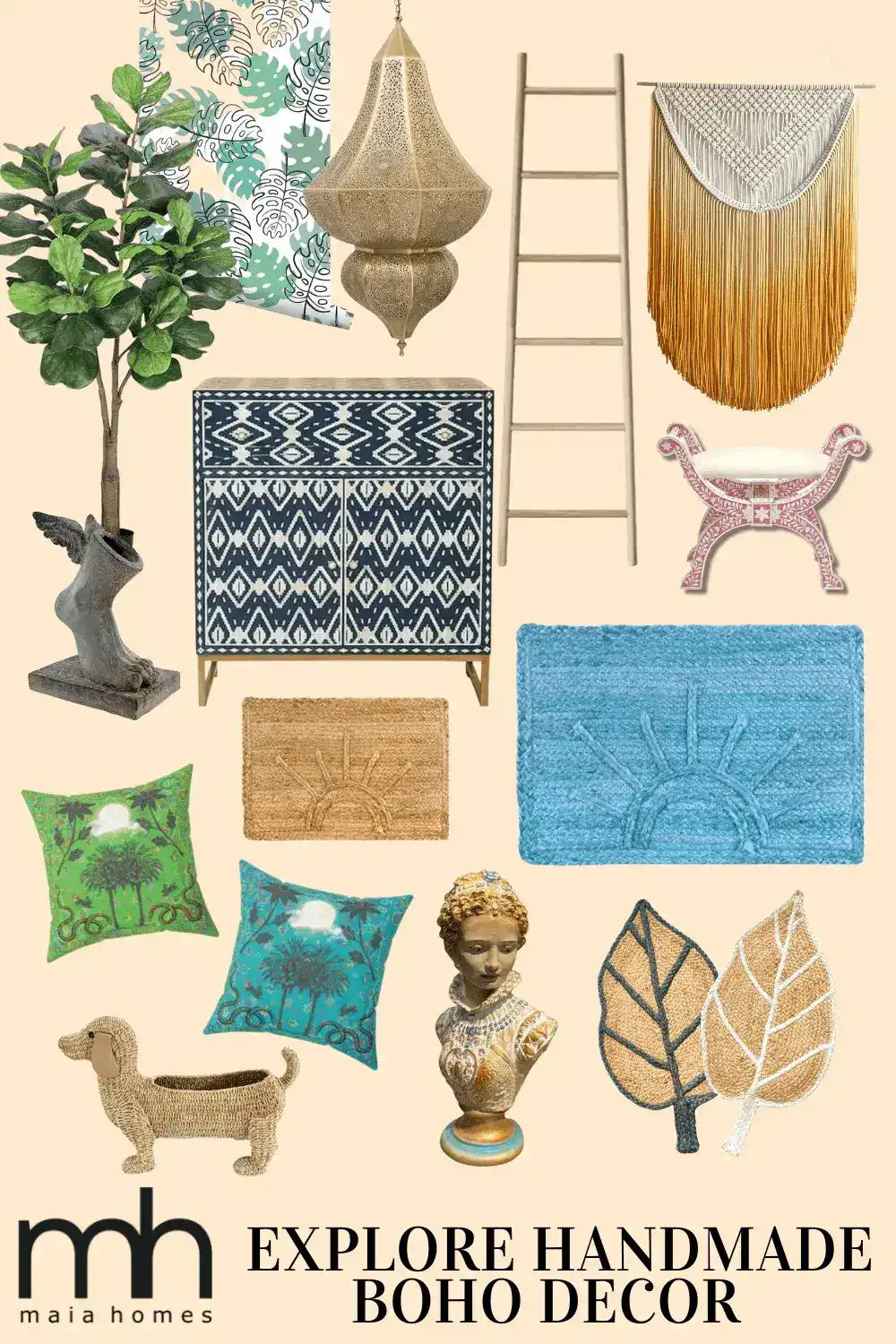 Sunburst Accent Jute Rug -  Natural