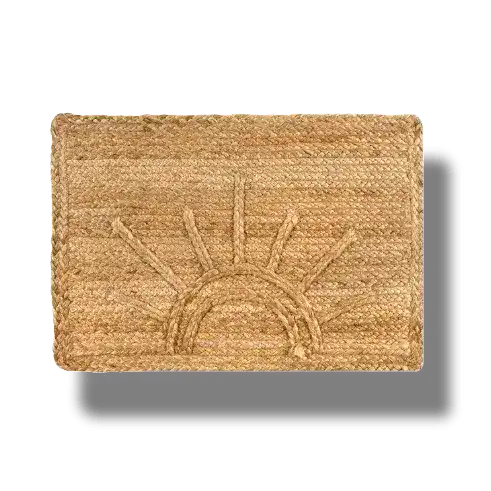 Sunburst Accent Jute Rug -  Natural