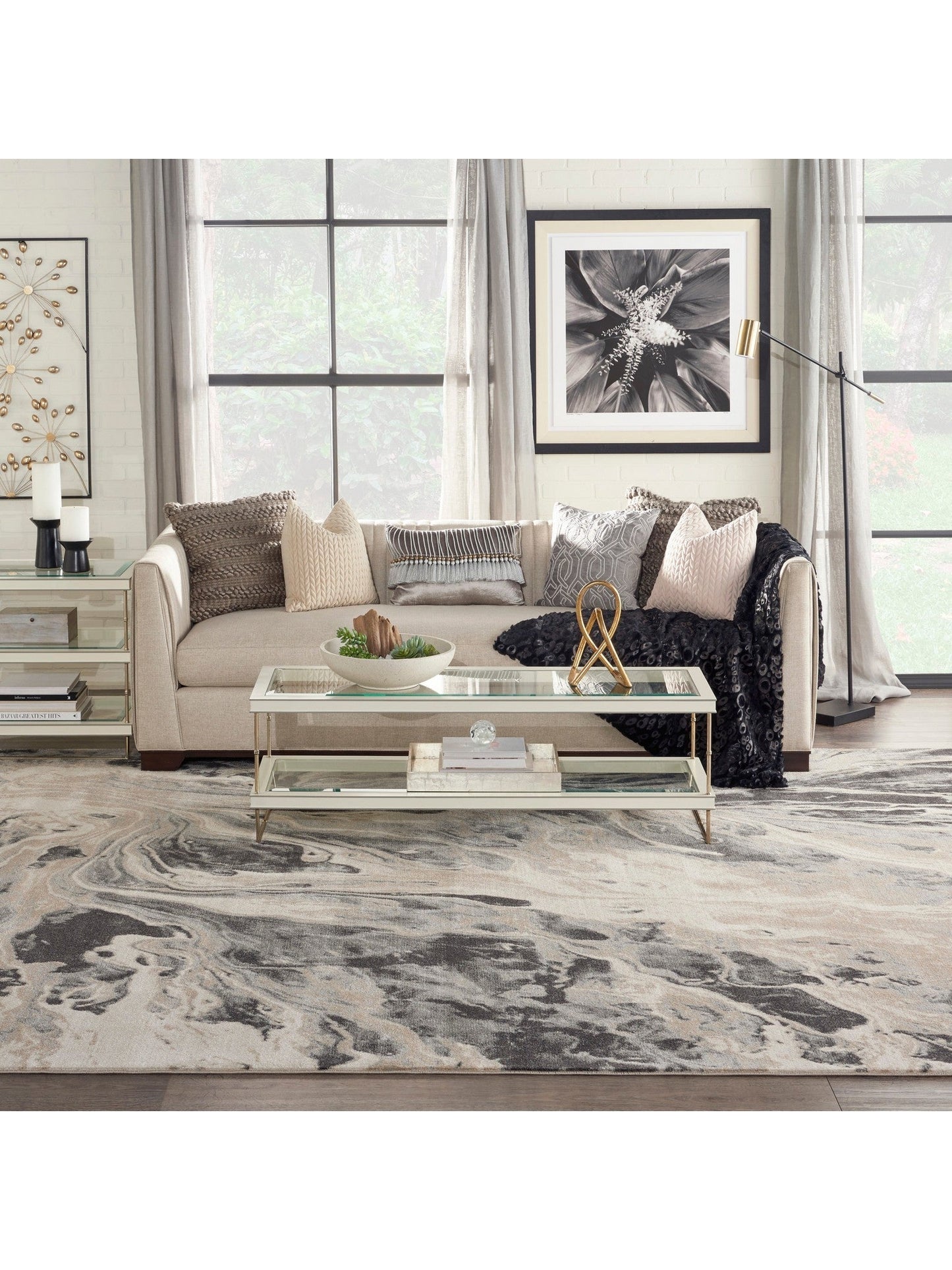 Elegance Area Rug - Charcoal/Grey/Beige (10 sizes)