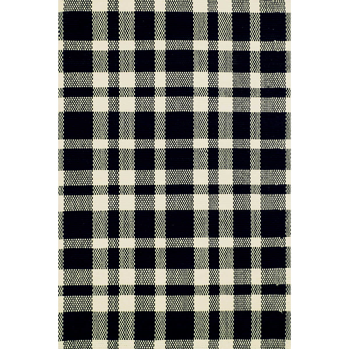 Tattersall Black/Ecru Woven Cotton Rug