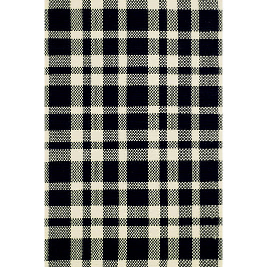 Tattersall Black/Ecru Woven Cotton Rug