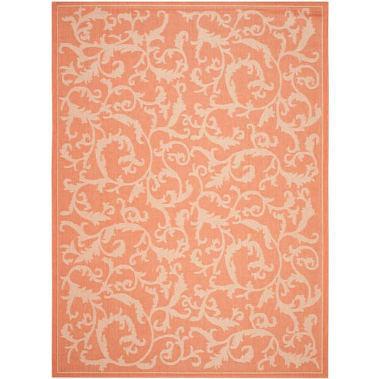 4 ft. x 6 ft. Rectangle Throw Area Rug, Terracotta/Natural