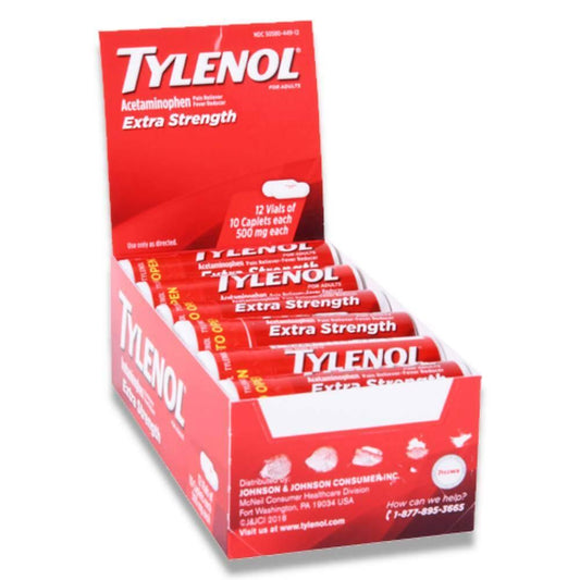 Tylenol - Extra Strength Caplets - 10 Ct Each - 12 Pack
