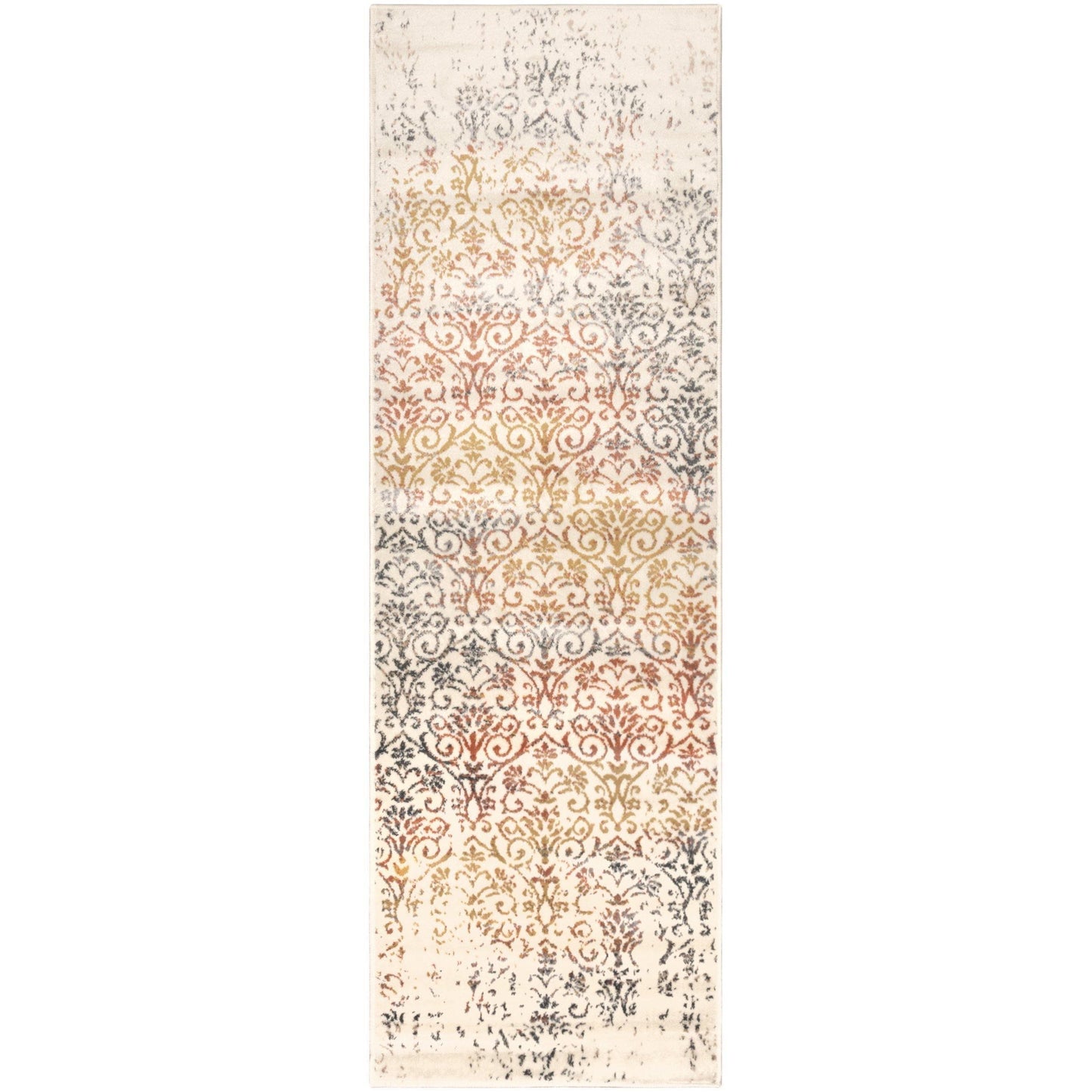 Ulani Contemporary Oriental Distressed Damask Rug