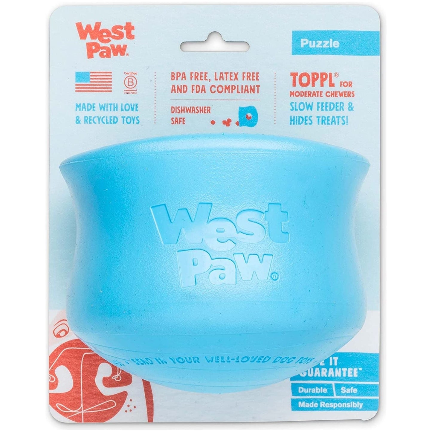 West Paw Zogoflex Toppl Treat Dispensing Dog Toy Puzzle X-Large