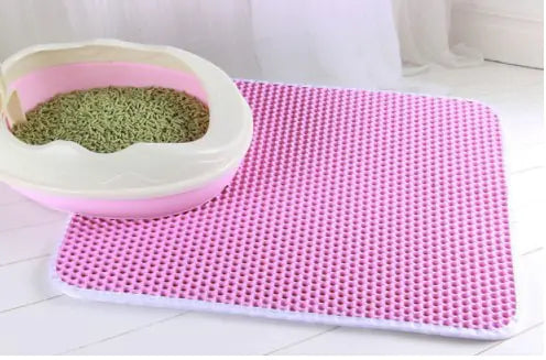 Double Layer Waterproof Cat Litter Mat Pink 55X75CM